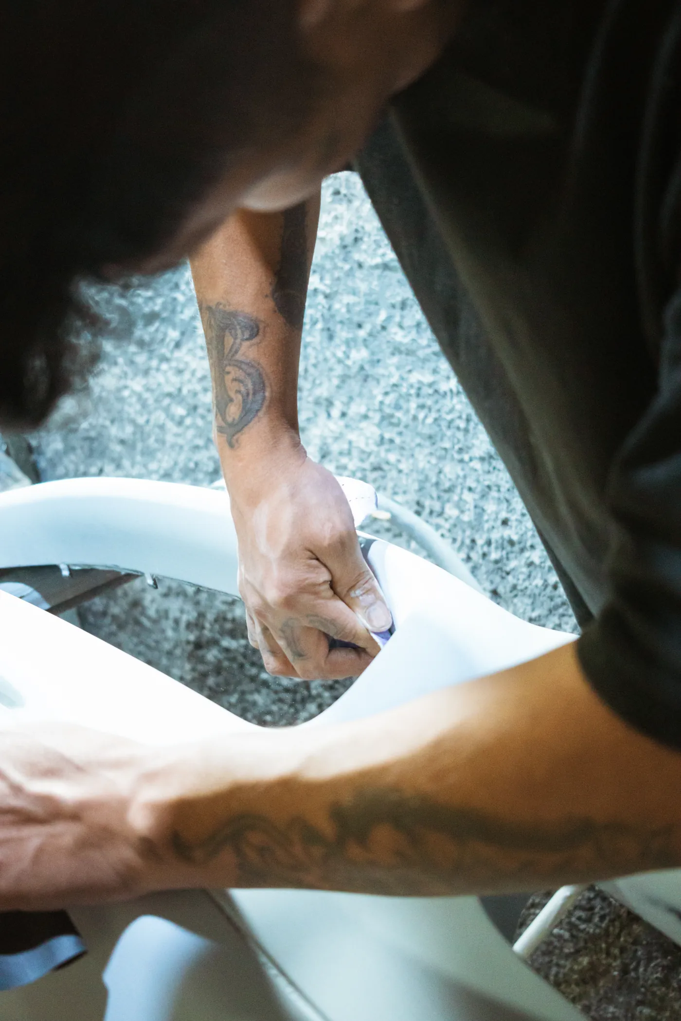 Pulido de pintura en el taller de BP Detailing